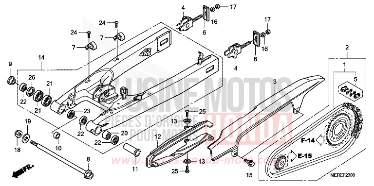 SWINGARM for CBF600N ABS PEARL NIGHTSTAR BLACK (NHA84) from 2009